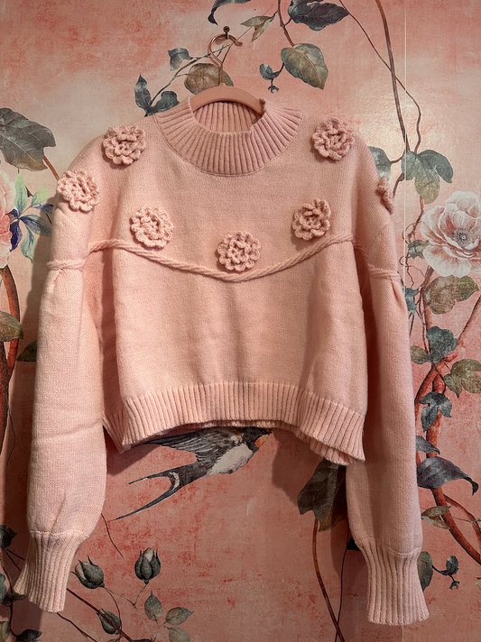 Pinky Flower Sweater