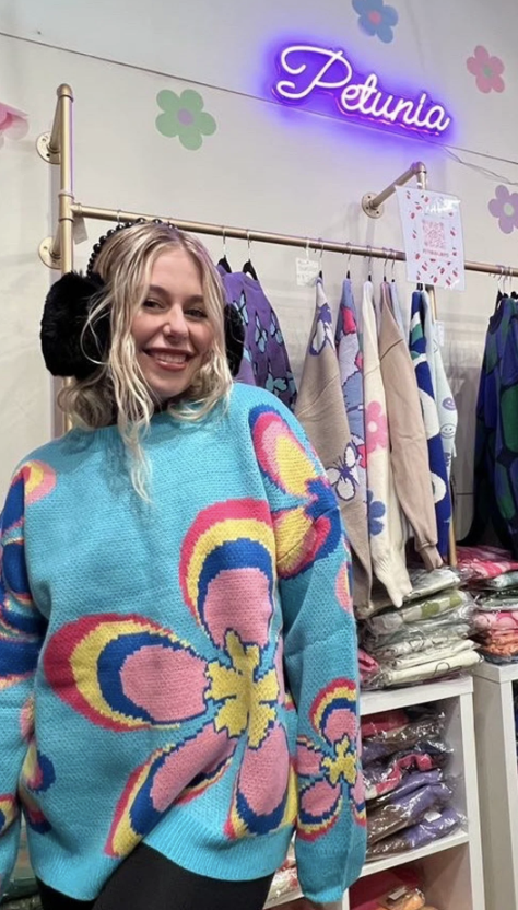 Retro Flower Sweater