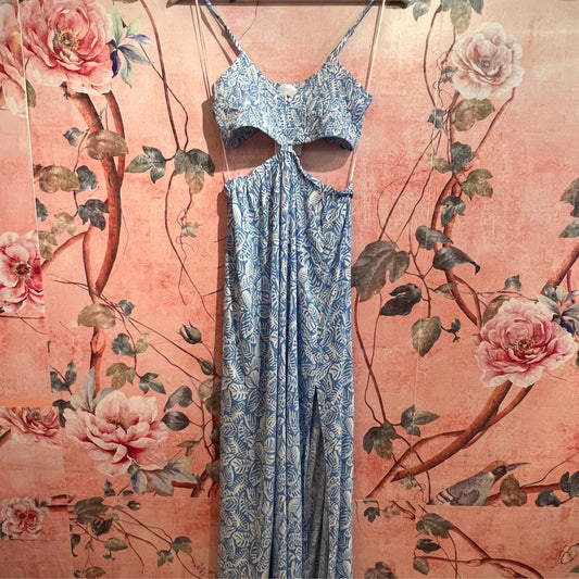 Blue Flower Long Dress