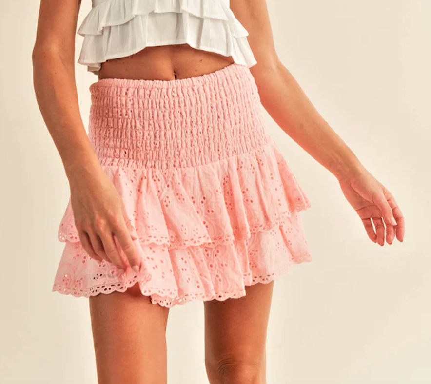 Caroline Mini Pink Skirt – Petunia