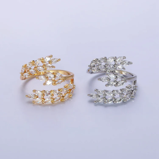 Big Wrap Gold Olive Marquise Stone Ring