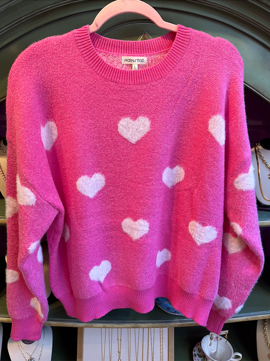 Hot Pink Heart Sweater