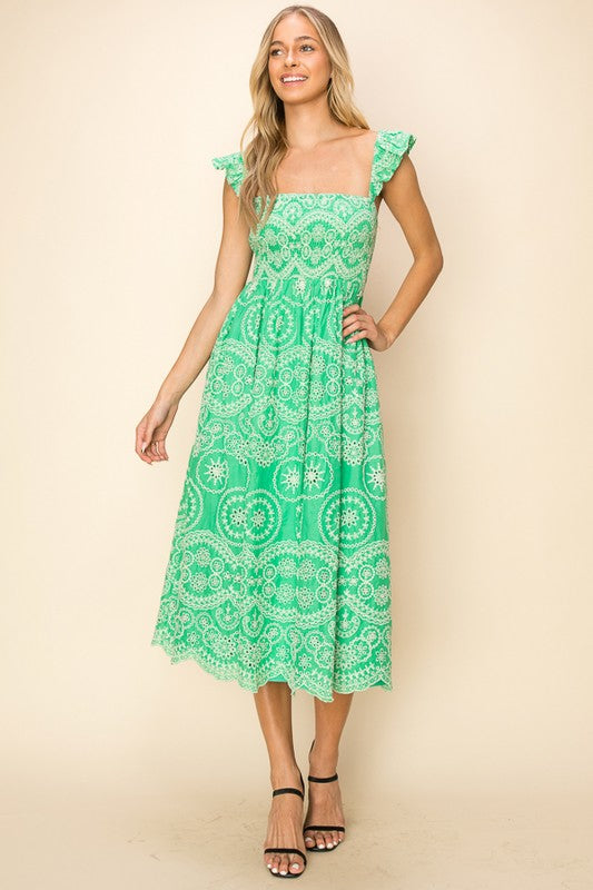 Gabi Green Long Dress